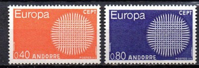 ANDORRA-Franta 1970, EUROPA CEPT, serie neuzata, MNH foto