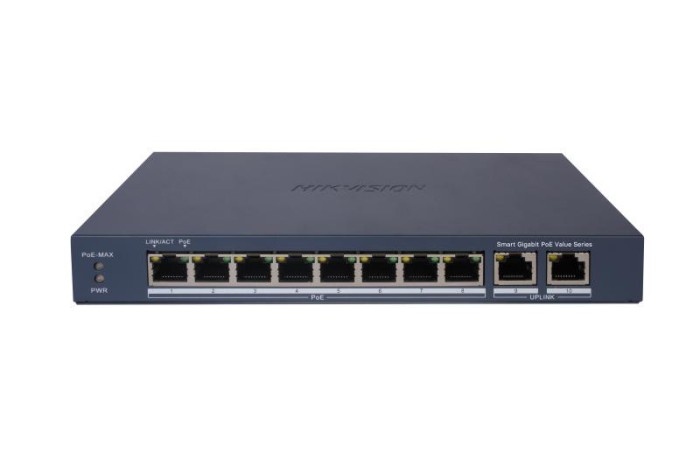 SWITCH GIGABIT 8PORTURI 8XPOE &quot;DS-3E1510P-EI/M&quot; (timbru verde 2 lei)