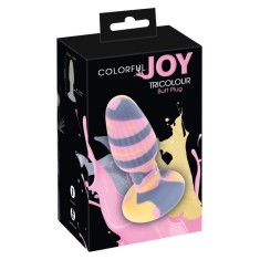 Plug anal unic, colorat Tricolour Butt Plug