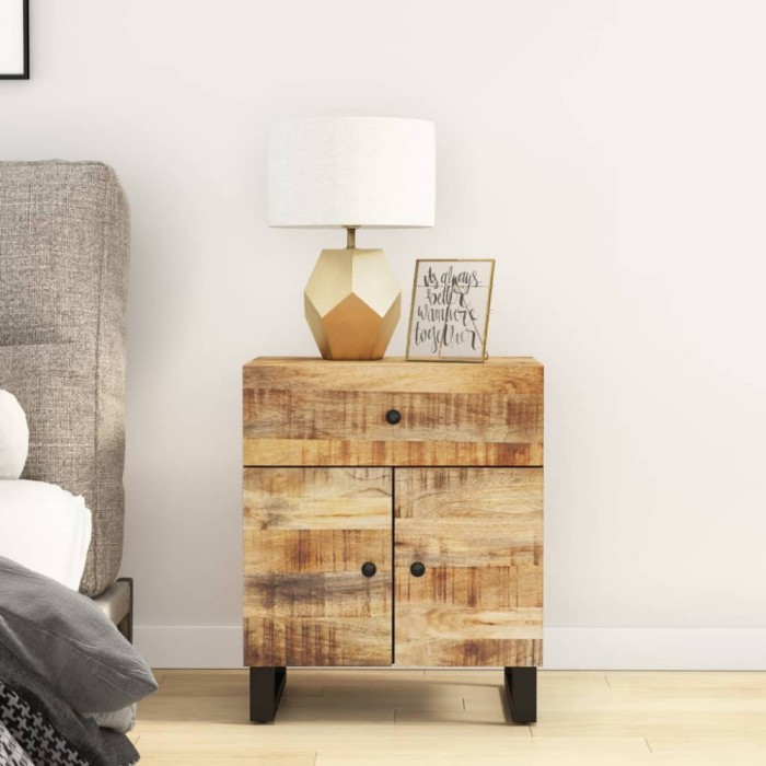 vidaXL Noptieră, 50x33x60 cm, lemn masiv mango și lemn prelucrat 350668