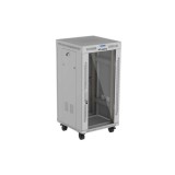 Dulap rack 19 perete 22U 600X600 (FLAT PACK) WITH GLASS DOOR LCD, self-assembly, greutate maxima suportata 1200 kg, RAL color RAL7035, gri
