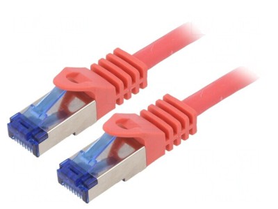 Patch cord rețea S/FTP Cat 6a roșu 2m foto