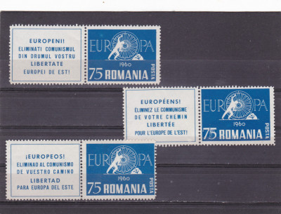 Spania/Romania, Exil romanesc, em. a XXII-a, Europa 1960, dant., 1960, MNH foto