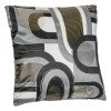 Perna Decorativa Gri Velvet Folie Aurie cu Desen Abstract 45x45 cm