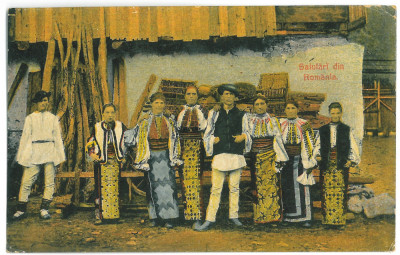 5044 - ETHNIC Family, Romania - old postcard - used - 1926 foto