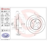 Set disc frana Honda Civic Ix (Fk) 02.12-12.16, Spate, 296X11mm, plin, BREMBO