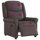 VidaXL Scaun electric pentru masaj pentru relaxare maro strălucitoare
