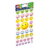 Stickere gumate autoadezive emoticoane, 36 bucati set