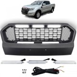 Grila performanta cu plasa de fagure neagra cu LED, potrivita pentru Ford Ranger T7 16-19 Performance AutoTuning