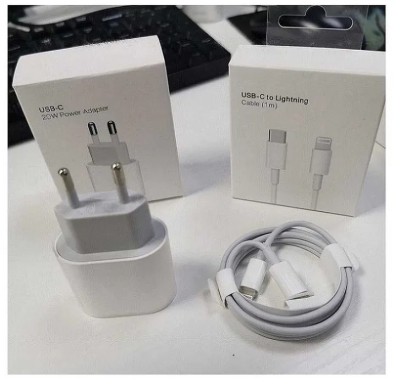 set incarcator 20w fast charge iPhone adaptor priza + cablu incarcare , noi sigilate foto