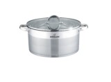 Cumpara ieftin Cratita din inox cu capac, 24x13cm, capac sticla termorezistent, compatibil inductie, Bohmann