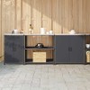 Set 3 piese vidaXL Depozitare Bucătărie cu Raft, Oțel Antracit, 240x50x92cm, Dulapuri Multifuncționale, Interior/Exterior