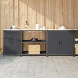 Set de depozitare pentru bucătărie cu raft Altele cu depozitare cu ușă 3 pcs Antracit