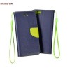 Husa Flip Fancy Sony Xperia Z1 L39H, Blue/Verde, Protectie Telefon