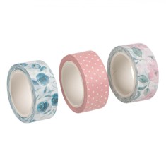 Set Benzi Adezive Washi, Multicolor, Aromă Trandafir, 5m x 1.5cm, 3 Bucăți