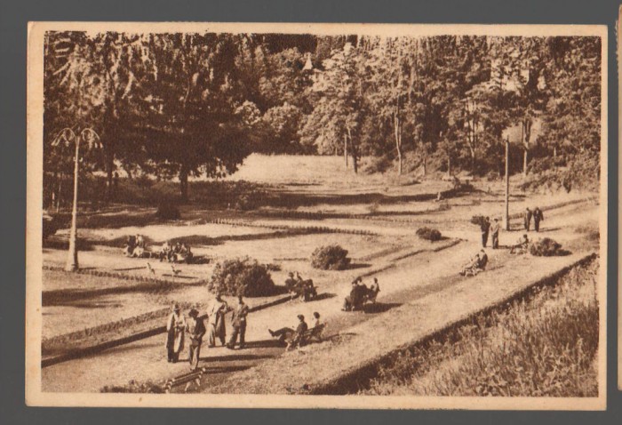 CPIB 15562 CARTE POSTALA - SLANIC MOLDOVA. IN PARC, RPR, LIBRARIA NOASTRA