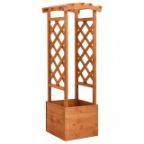 Jardiniera Lemn Brad cu Spalier si Arcada vidaXL Maro 49x39x130cm Suport Plante Cataratoare