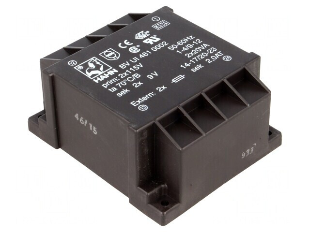 Transformator &Icirc;ncapsulat 40VA 115VAC 9V 2222mA