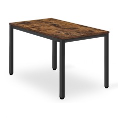 Masa pentru sufragerie/living, Artool, pal, metal, maro rustic si negru, 120x60x75 cm foto