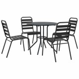 Cumpara ieftin Set scaune de gradina stivuibile, 5 buc., antracit, otel vopsit