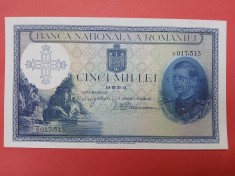 Bancnota 5000 lei 1931 supratipar 1940 - serie liniara - UNC++