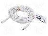 Cablu alimentare DC, DC 5,5/2,1 mufa, DC 5,5/2,1 soclu, alb, 5m, GOOBAY - 76676
