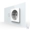 Intrerupator Simplu Cap Scara / Cruce + Priza LIVOLO cu Rama Din Sticla, Standard Italian, 4M SmartElectro IntelligentHouse