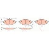 Placute frana Seat Alhambra, 06.2010-, Skoda Octavia, 11.2012-, Superb Estate, 03.2015-, Vw Cc, 11.2011-12.2016, Golf 7 Variant, 04.2013-, Passat, TRW