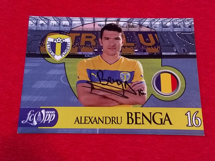 Foto cu autograf original - fotbalistul ALEXANDRU BENGA (PETROLUL Ploiesti)