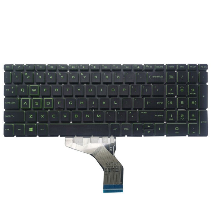 Tastatura Laptop Gaming, HP, Pavilion, 16-A, 16T-A, TPN-Q241, iluminata, verde, layout US