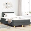 VidaXL Pat boxspring cu saltea Gri &icirc;nchis 120 x 200 cm țesătură 3338833