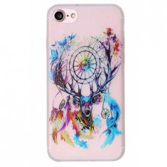 Protectie spate fosforescenta pentru iPhone 7, bumper, dream catcher, BBL210 foto