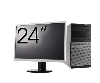 Pachet Calculator Second Hand DELL Optiplex 9020 Tower, Intel Core i5-4570 3.20GHz, 8GB DDR3, 240GB SSD + Monitor 24&amp;amp;quot; NewTechnology Media foto