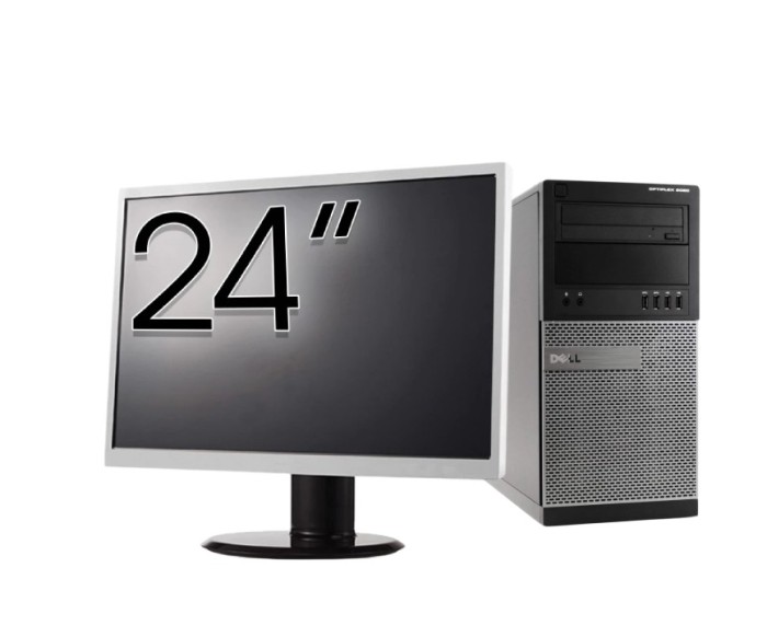 Pachet Calculator Second Hand DELL Optiplex 9020 Tower, Intel Core i5-4570 3.20GHz, 8GB DDR3, 240GB SSD + Monitor 24&amp;quot; NewTechnology Media