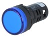 Lumină de control LED AUSPICIOUS 24V DC &Oslash;22,5mm Albastru IP65 Seria L22