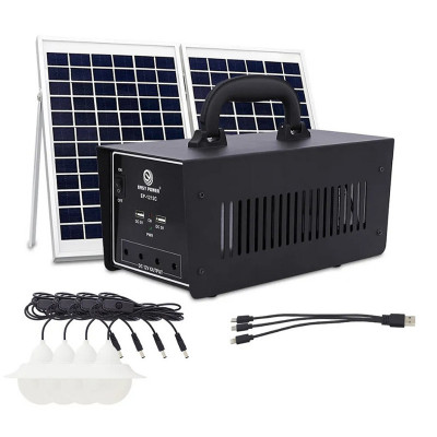 Sistem iluminare LED EP 1212C, 4 becuri, panou solar, 100W foto