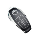 Husa Cheie VW Touareg 7p, 2011-2018, Smartkey, 3 Butoane, Tpu, Negru cu contur silver AutoProtect KeyCars, Oem