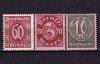✅ (S42) Germania Reich 1921 Marci oficiale , serie completa Michel 66-68, MH , nestampilate guma originala cu sarniera, Stampilat