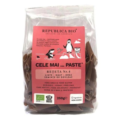Paste Eco Fara Gluten din Linte Naut Orez Seminte de Dovleac Reteta nr. 4 250 grame Republica Bio foto