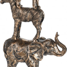 Decoratiune Wild animals, 18x6x27 cm, poliston, auriu