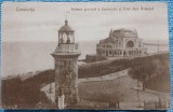Carte postala, Constanta, Vedere generala a Cazinoului si Farul de pe bulevard, 1925