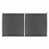 Cumpara ieftin Set de panouri de gard, negru, 353 x 186 cm, WPC