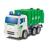 Camion Jucărie Reciclare, Gunoiere, Verde, Sunet și Lumini, 3 Baterii Incluse, Plastic, Oem