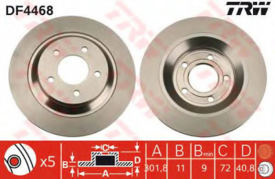 Disc frana MAZDA 5 (CR19) (2005 - 2016) TRW DF4468 foto