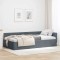 vidaXL Cadru de pat colțar Altele cu headboard Gri &icirc;nchis 100 x 200 cm 42016092