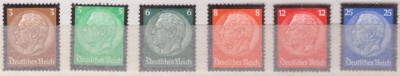 Deutsche Reich 1934-Decesul lui Hindenburg Mi 548-553 MNH **Serie completa foto