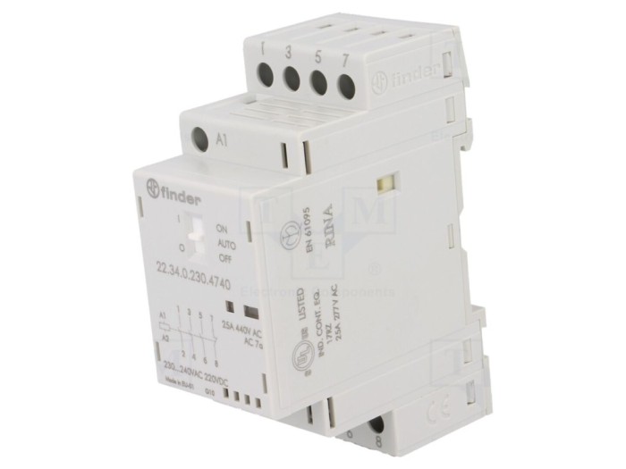 Contactor modular 4-polar 25A, 230V