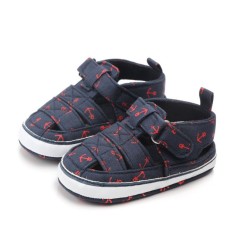 Pantofiori decupati bleumarine - Ancore (Marime Disponibila: 0-3 luni)