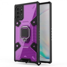 Husa Antisoc Samsung Galaxy S23 Ultra cu Inel Rotativ 180 , Suport Stand, Protectie Camera 1.3 mm, Mov , Techsuit HNCB