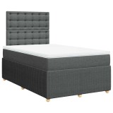Cumpara ieftin Pat box spring cu saltea, gri inchis, 120x190 cm, textil